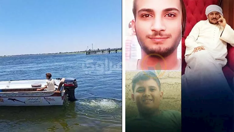 "لا هروب من المكتوب".. عبارة على مركب مار تلخص نهاية أب ونجليه فى سوهاج -فيديو وصور 